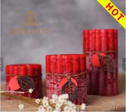 Cotton wick paraffin wax scented pillar candle