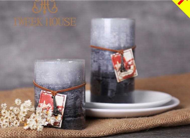 2017 high quality multi-color christmas pillar candle