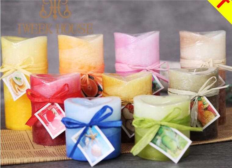 Private Label Scented Flower Shape Pillar Candle