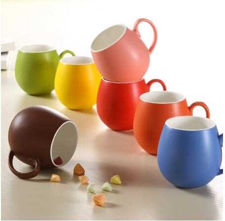 380ml Matt Color Glaze Finished Ceramic Mugs