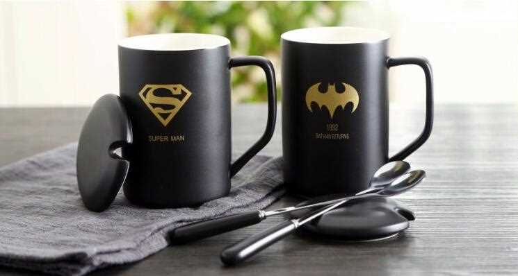 14oz Fancy Logo Decal Coffee Mugs With Lids