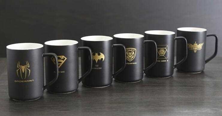 14oz Fancy Logo Decal Coffee Mugs With Lids