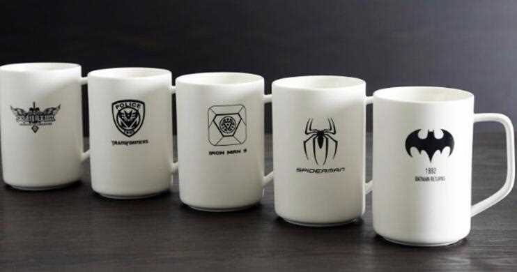 14oz Fancy Logo Decal Coffee Mugs With Lids