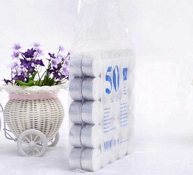 Lot 50 Unscented white tealight candle