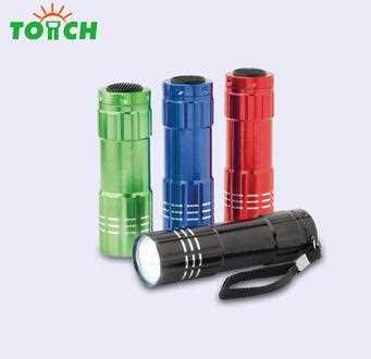 Aluminum Alloy Camping Mini 9 LED flashlight waterproof 9 leds flash light emergency flashlight for 3*AAA Battery