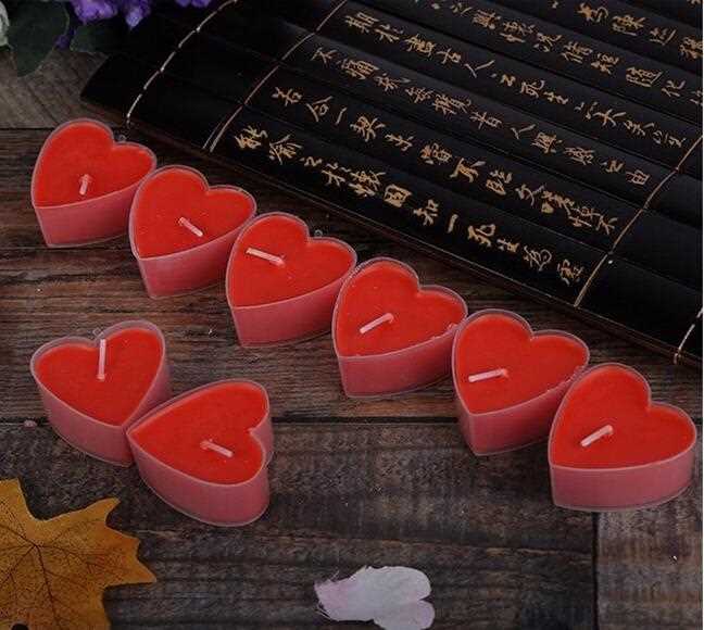 Romantic Heart Shaped Handmade Tealight Candle