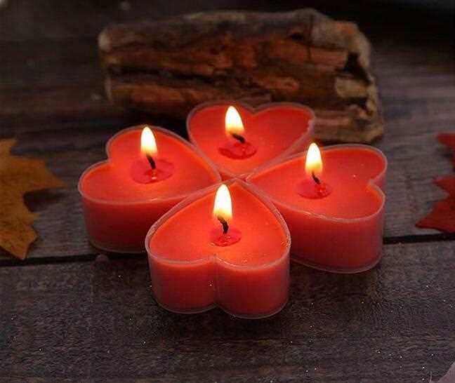 Romantic Heart Shaped Handmade Tealight Candle