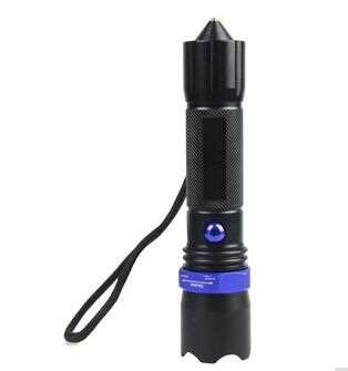 aluminum alloy rechargeable LED flashlight with emergency hammer for camping