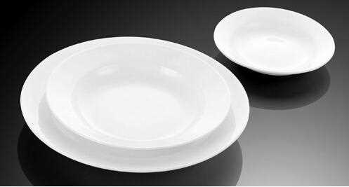 Round Shape Plain White Porcelain Soup Plates