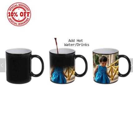 Hot water heat sensitive color changing mugs