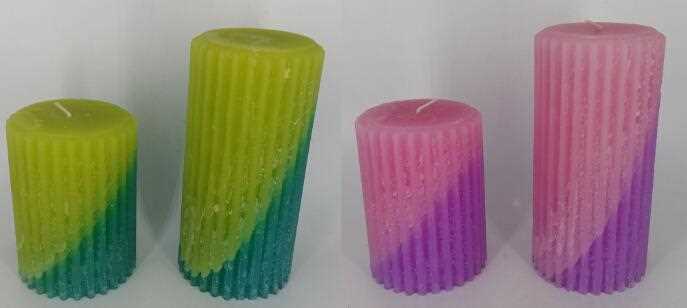 Multi-Colored Scented And Layered Pillar Candle