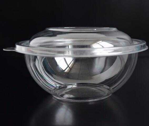 High quality safety clear PET disposable plastic salad bowl with lid 