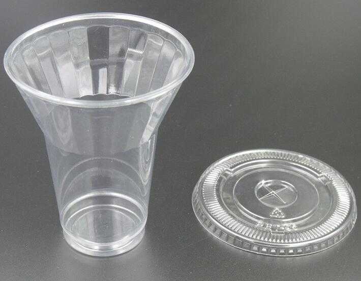  10 Ounce trumpet design clear disposable plastic juice cup 