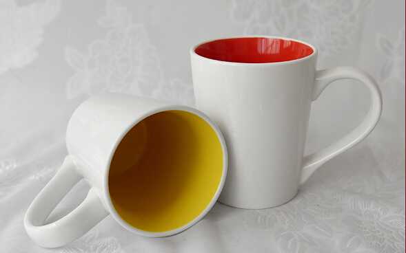 Tapered color glazing ceramic coffee mug wholesale
