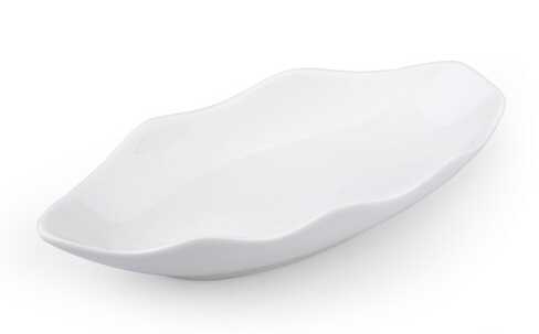Rectangle shape pure white porcelain salad plate