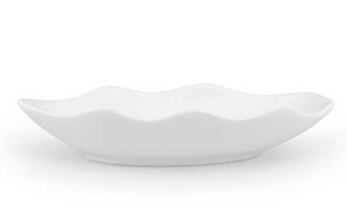 Rectangle shape pure white porcelain salad plate