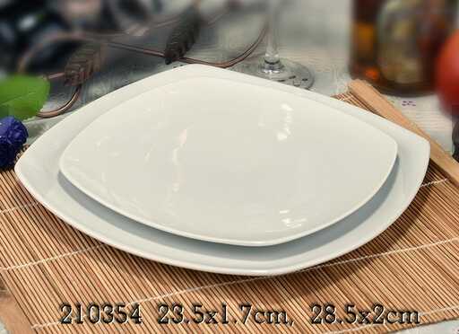 OEM unique design cheap square white ceramic plate