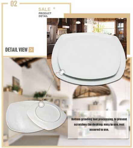 Two sizes square white dinner plate for restaurant