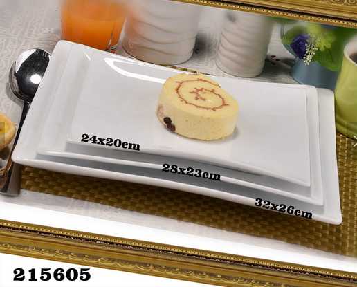 Rectangular banquet elegan ceramic plate with low price