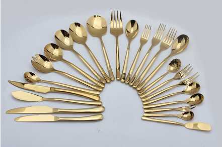 Hotel gold luxury stainless steel flatware sets