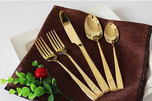 High grade gold plated mirror polish dinnerware
