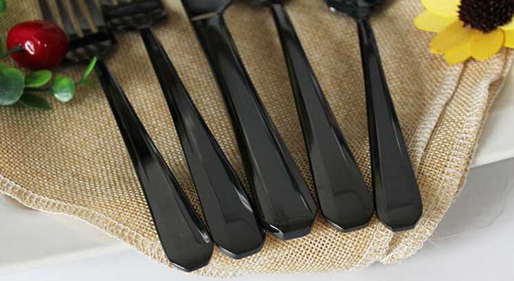 Disposable eco-friendly black cutlery set wholesale