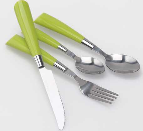 Customed plastic handle 24 pcs cutlery set