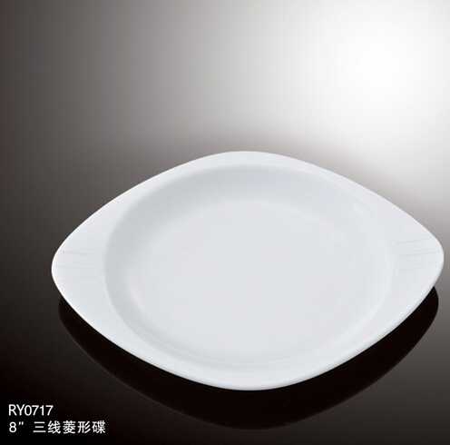 Modern Japan style  three line rhombus ceramic dessert plate