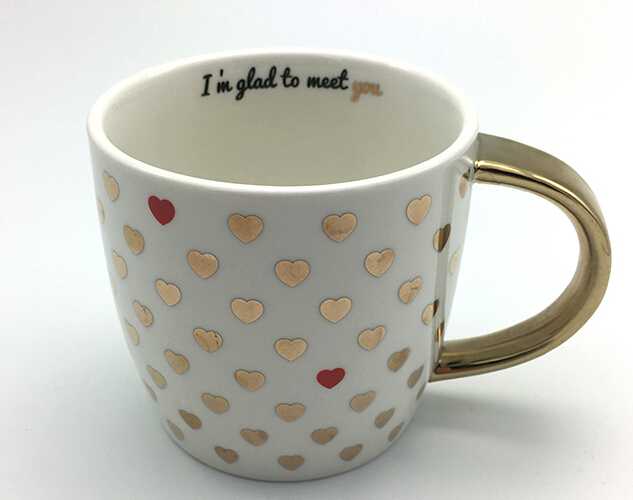 Super absorbent ceramic mug with electroplating handle