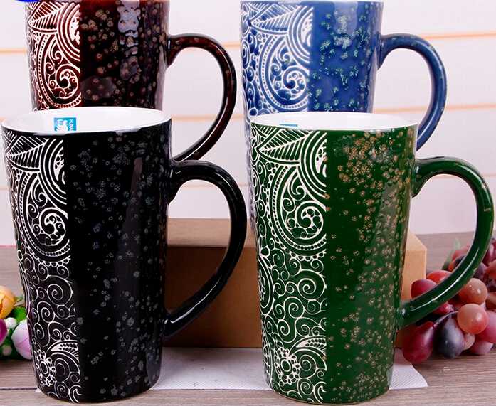 Eco-Friendly Solid Harmonious Color Glazed Coffee Mug