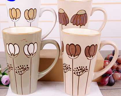 Cheap large-Capacity Tall Ceramic Coffe Mug Wholesale