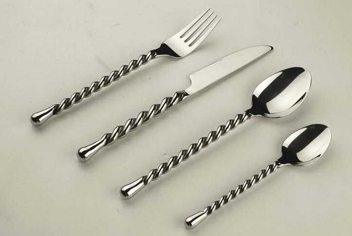 Double Helix Shape Handle Stainless Steel Cutlery Set