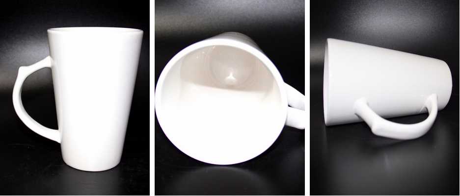 Fashional White Funnel Shape Ceramic Coffee Mug 