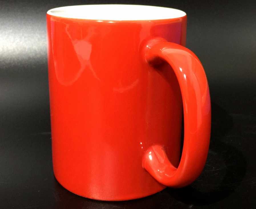 Simple Design Inner White And Outside Red Ceramic Mug