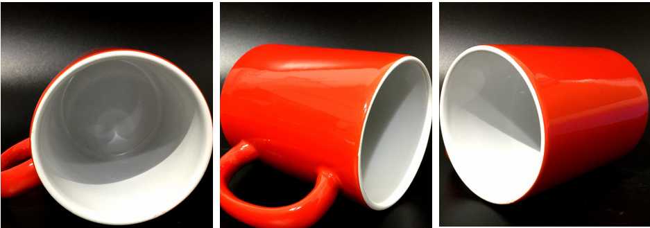 Simple Design Inner White And Outside Red Ceramic Mug