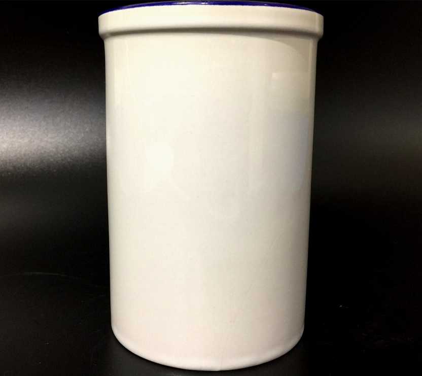 Outside White And Inner Blue Large Capacity Ceramic Mug Cup