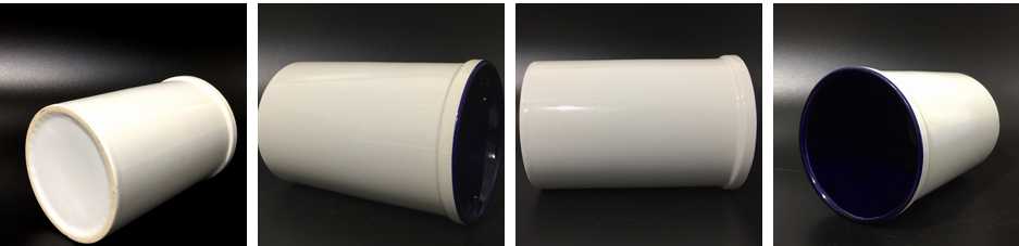 Outside White And Inner Blue Large Capacity Ceramic Mug Cup