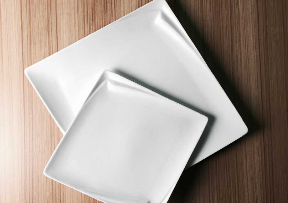Hot selling promotional white ceramic square plate wholesale 