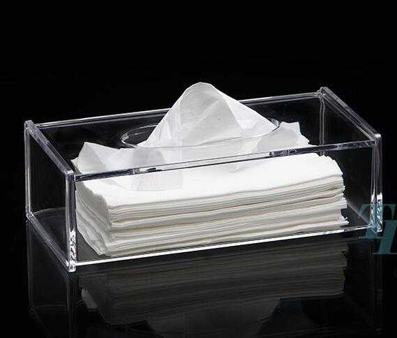 Professional cheap plastic acrylic paper towel holder clear tissue box