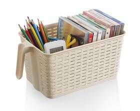 Good design rectangular plastic storage basket with handle