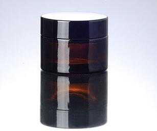  50G Amberfood Grade Glass Jars With Black Screw Cap & Gasket For Cream Filling Use 