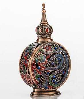 10ml Antique Classic Style Red Bronze Silver and Golden Arabic Perfume Bottles With Glass Stick Cap