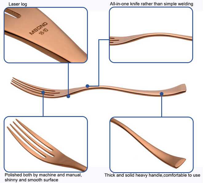  elegant brand Arthur stainless steel gold spoon and fork set