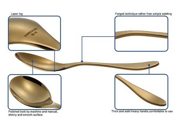 Thyssen inox stainless gold plated dinnerware set