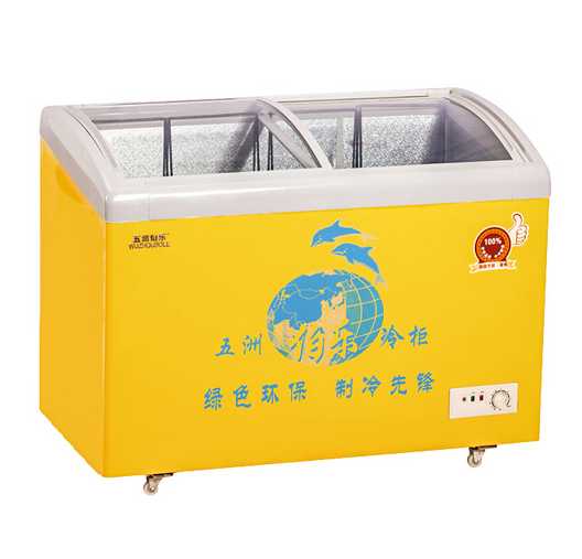 Curve Sliding Toughened Coating Glass Door (for strengthen heat reflex) Freezer