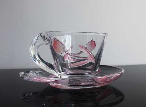 Transparent printed customized tea glass cup