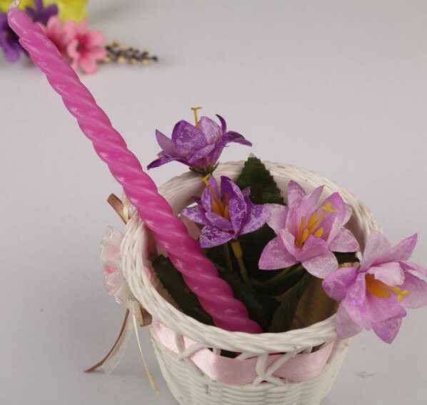 Handy Use Colorful Spiral Twist Taper Candle