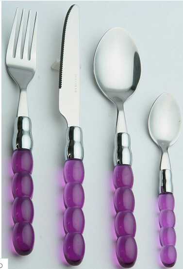 Beads Type Plastic Handle Stainless Steel Cutlery