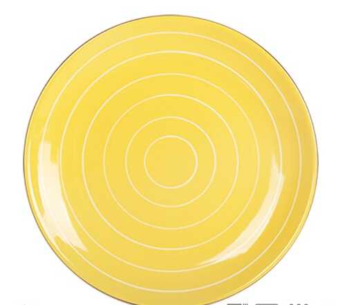 Different Color Round Dinner Plate With Snail Line