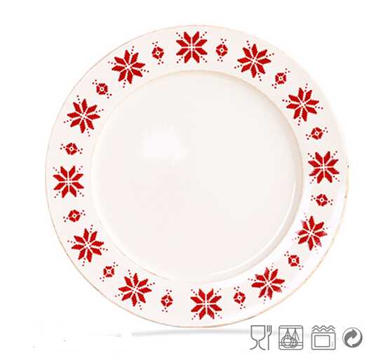 Silk Screen Ceramic Dinner Plate Wholesale 